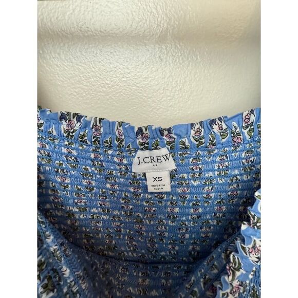 J. Crew Smocked Midi Dress with Puff Sleeves Sz. XS - Picture 4 of 7